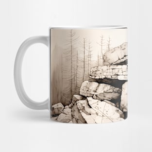 Stack of Rocks: He's as Smart as a Stack of Rocks on a Dark Background Mug